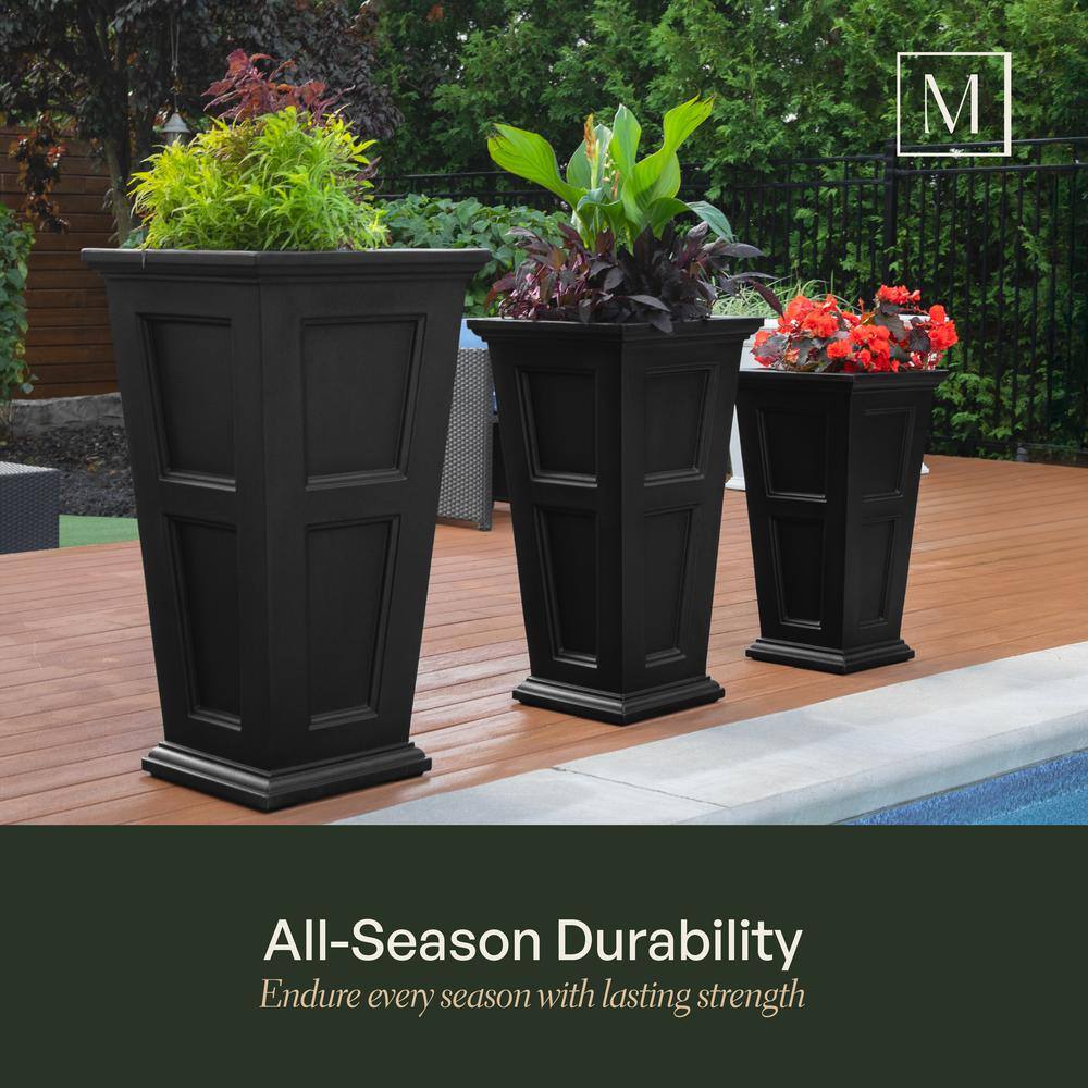 Mayne Fairfield 28 in. Tall Self-Watering Espresso Polyethylene Planter 5829-ES