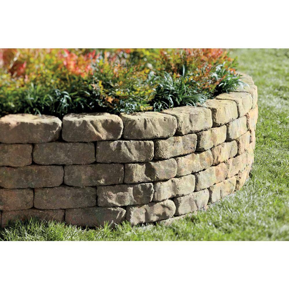 Oldcastle Mini Beltis 3 in. H x 8 in. W x 4 in. D Tan Charcoal Concrete Retaining Wall Block Pallet (378-Piece/Pallet) 16253061