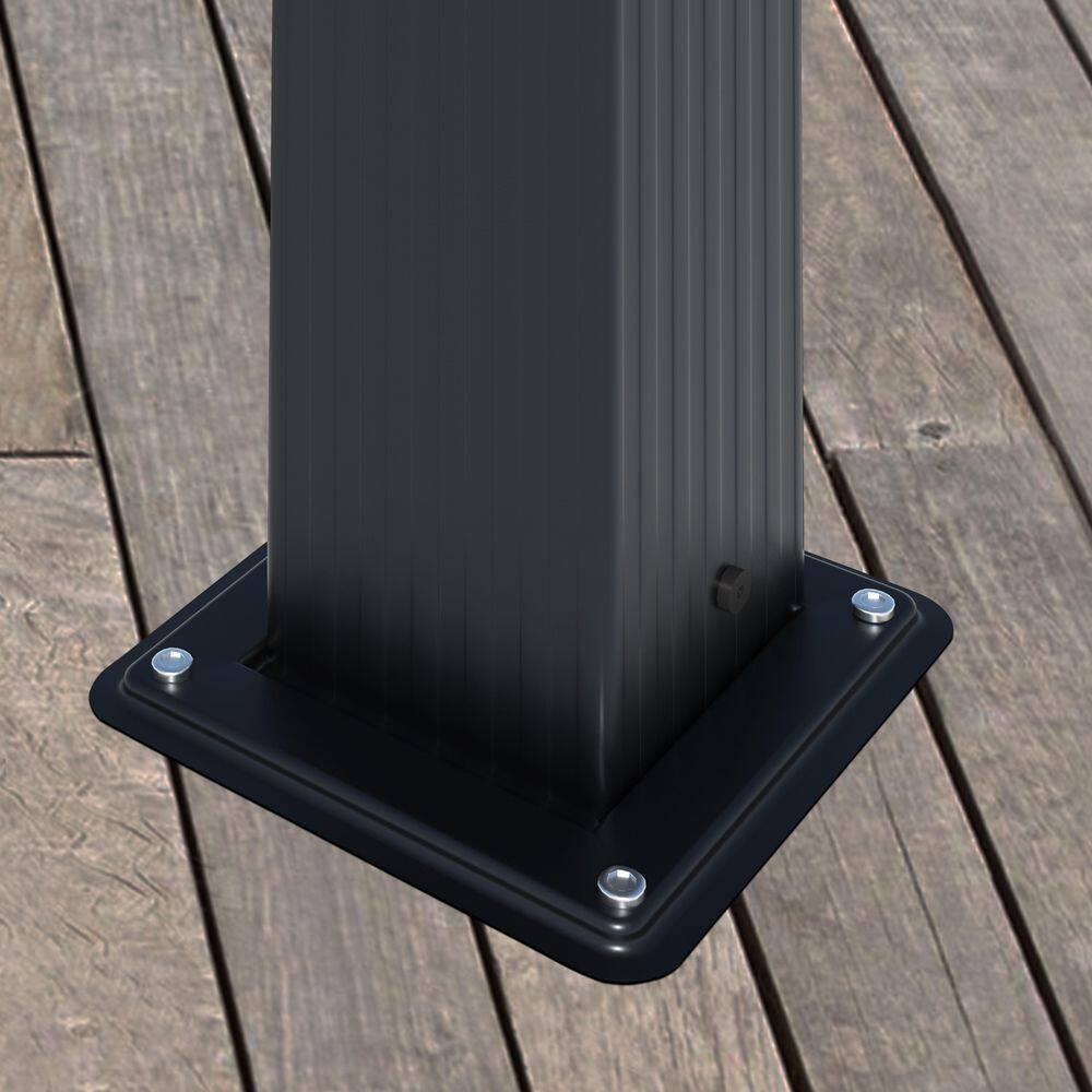 VEIKOUS 10 ft. x 13 ft. Dark Grey Aluminum Outdoor Patio Pergola with Retractable Sun Shade Canopy Cover PG0202-02-10