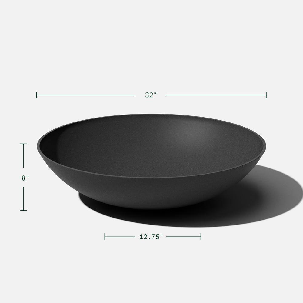 Veradek Lane Extra Large Black Plastic Round Bowl Planter with Drainage Holes (32 in. L x 32 in. W x 8 in. H) LBV32B