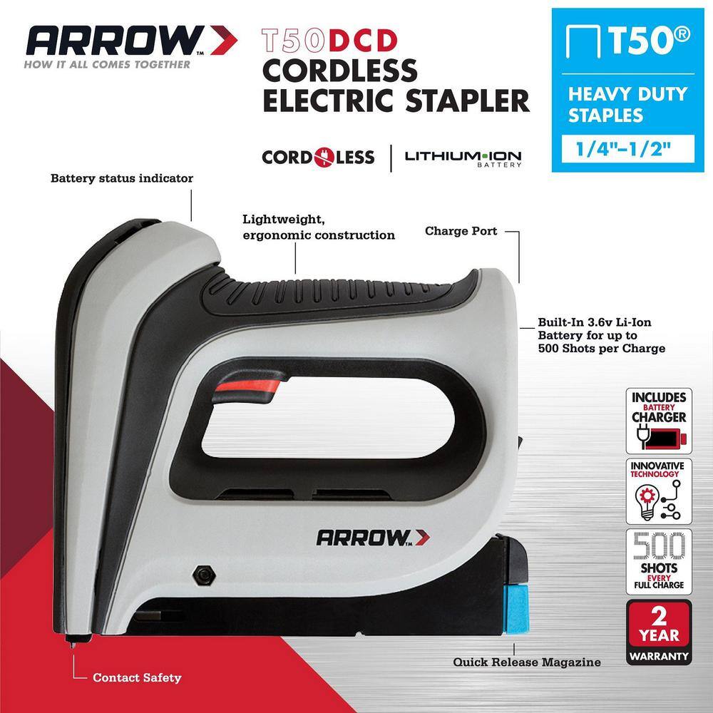 Arrow T50DCD Cordless Staple Gun T50DCD