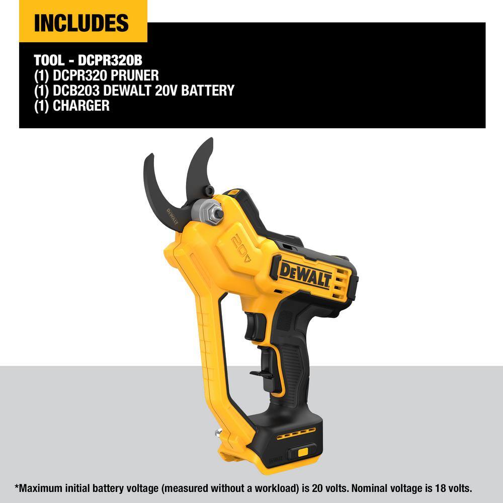 DEWALT 20V MAX Cordless Battery Powered Pruner Kit with (1) 2 Ah Battery & Charger DCPR320D1