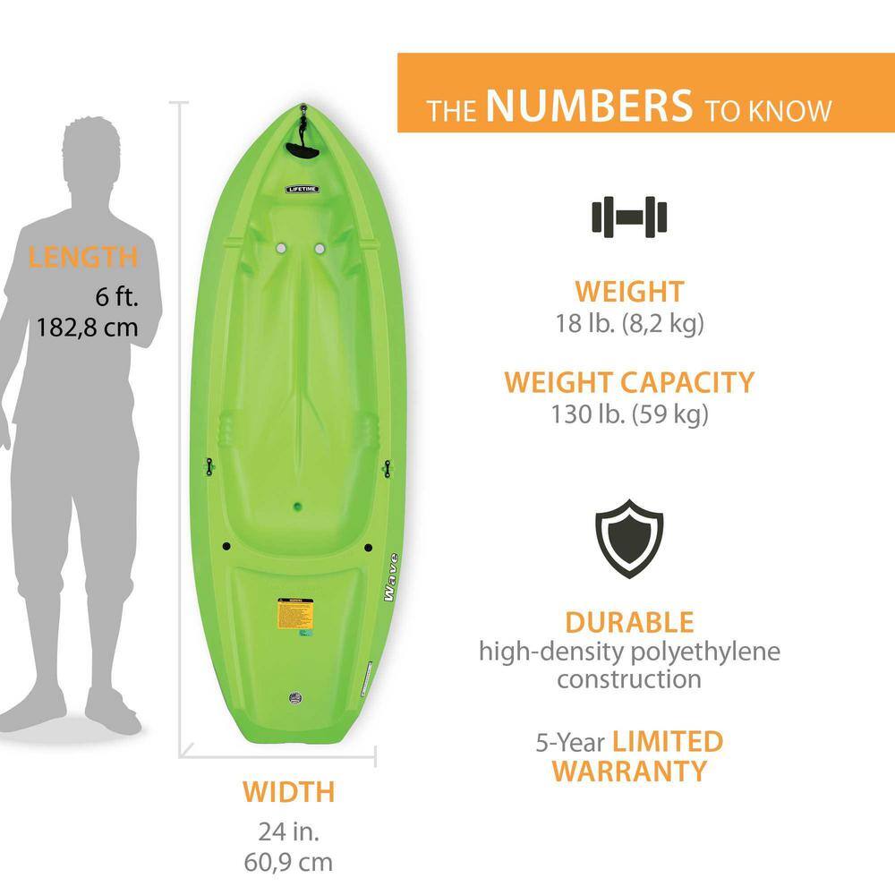 Lifetime Green Youth Wave Kayak with Paddles 90477