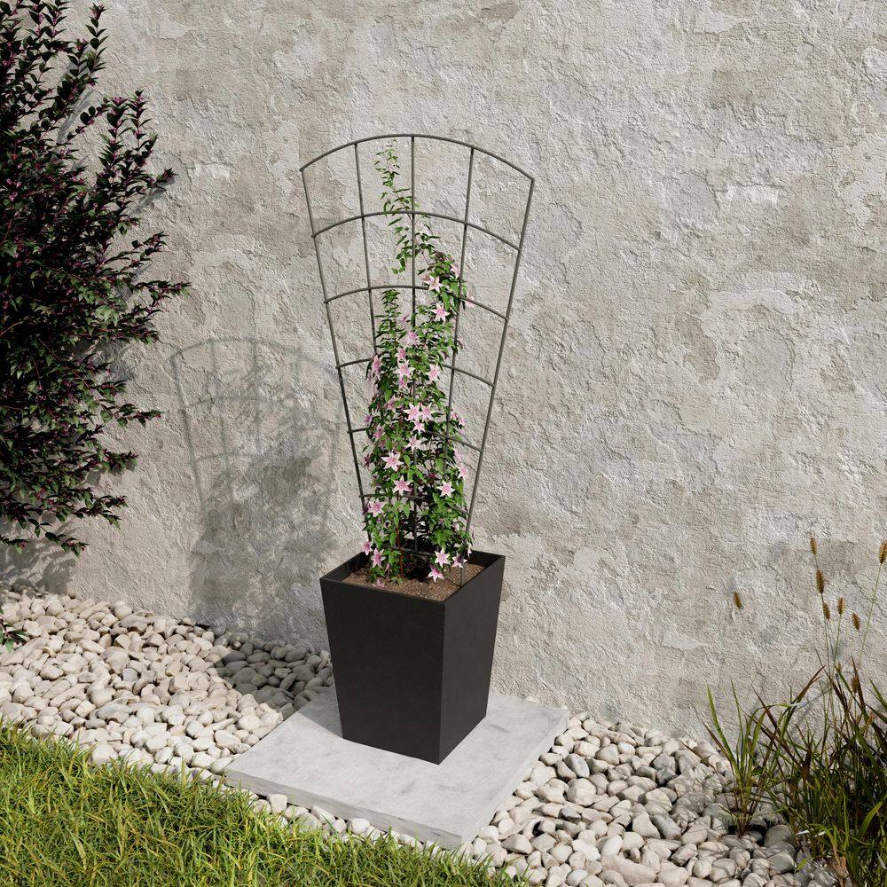 Vigoro 39 in. H Pewter Metal Pot Trellis 87240