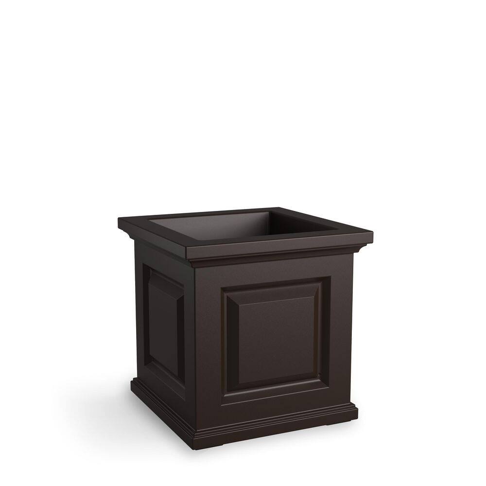 Mayne Nantucket 16 in. Square Self-Watering Espresso Polyethylene Planter 5865-ES