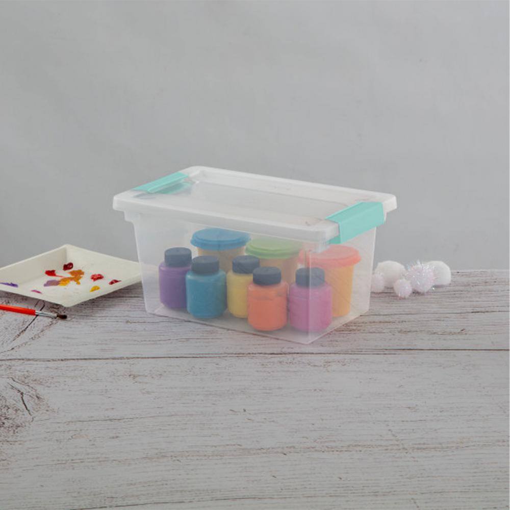 Sterilite New Medium Clip Box Clear Storage Tote Container with Lid (8 Pack) 8 x 19628604