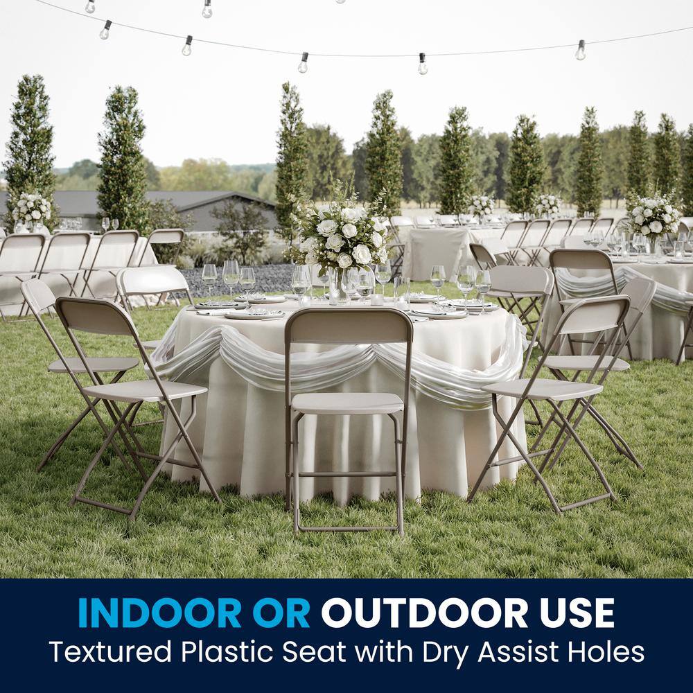 Carnegy Avenue Beige Metal Folding Chairs CGA-LE-487292-BE-HD