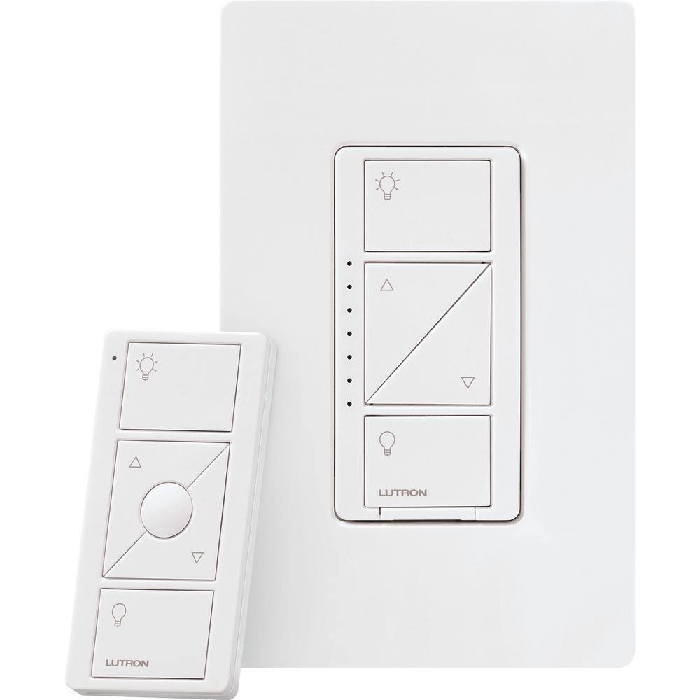 Lutron Caseta Smart Dimmer Switch and Remote Kit for Wall and Ceiling Lights, 150-Watt LED Bulbs (P-PKG1W-WH-R) P-PKG1W-WH-R