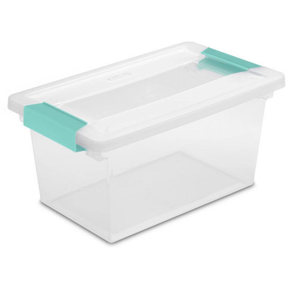 Sterilite New Medium Clip Box Clear Storage Tote Container with Lid (8 Pack) 8 x 19628604