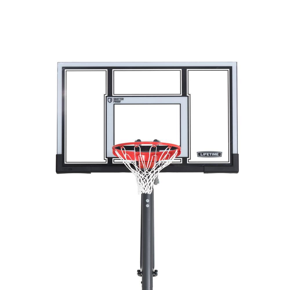 Lifetime 54 in. Polycarbonate Adjustable In-Ground Basketball Hoop 90962