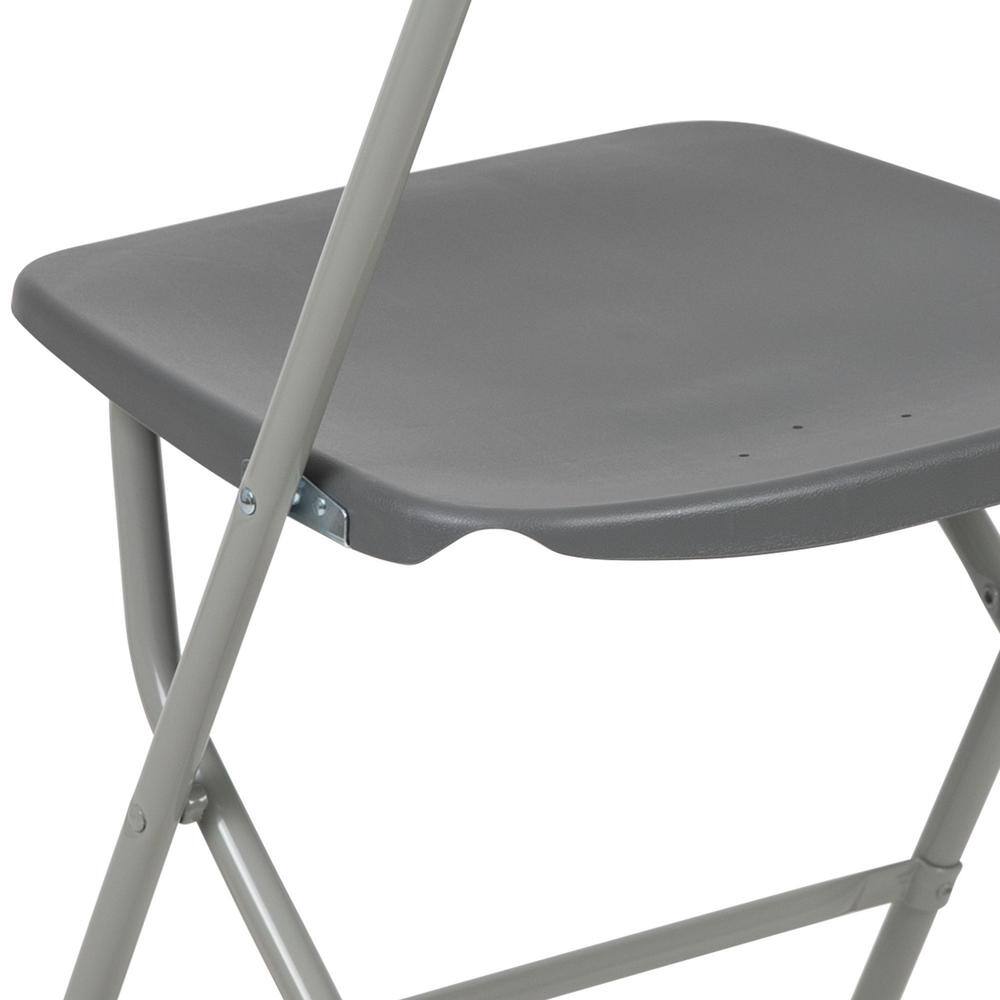 Carnegy Avenue Grey Plastic Seat with Metal Frame Folding Chair (Set of 2) CGA-LE-274400-GR-HD