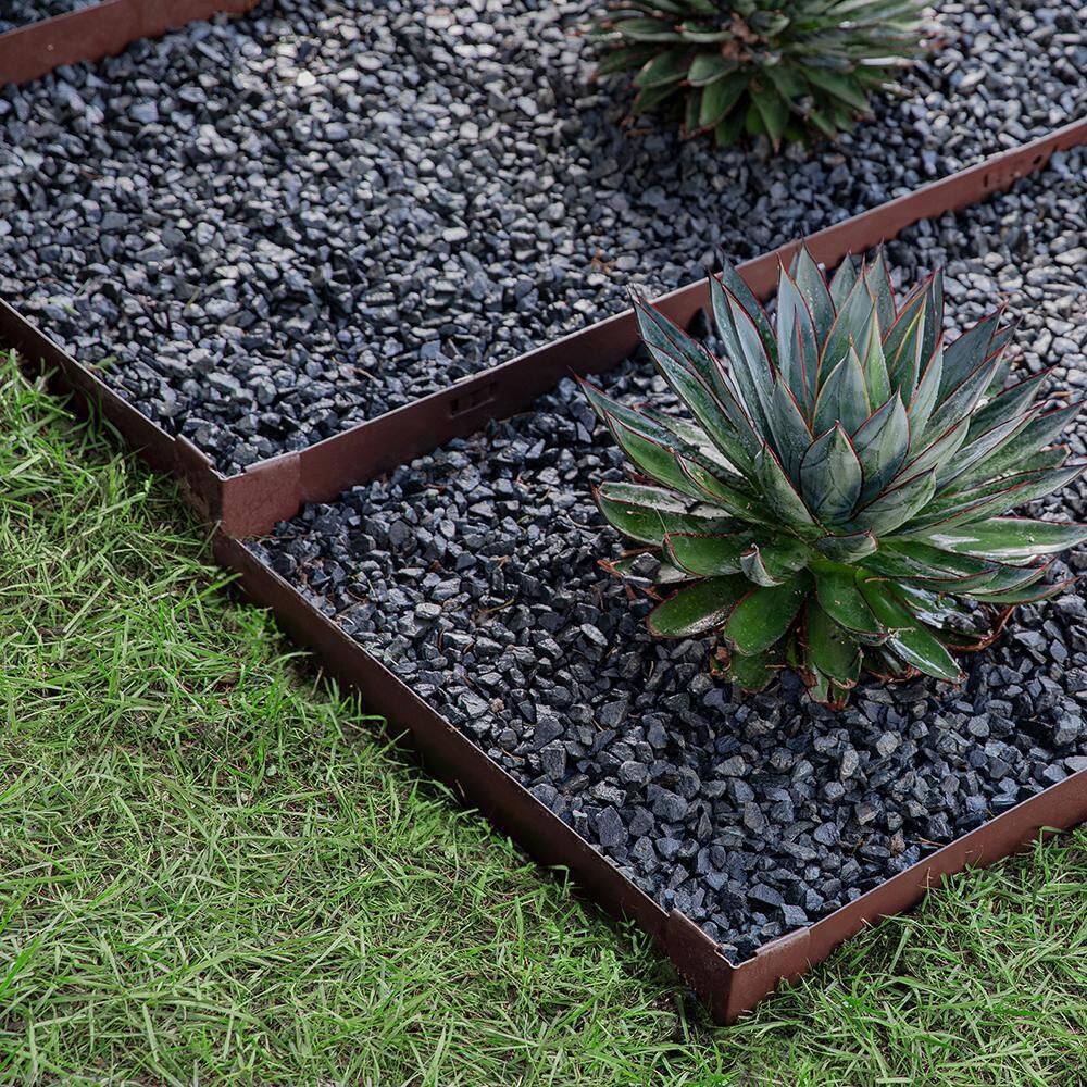 Colmet 8 ft. x 4 in. 14-Gauge Brown Steel Landscape Edging (5-Pack) AS814-4BR5