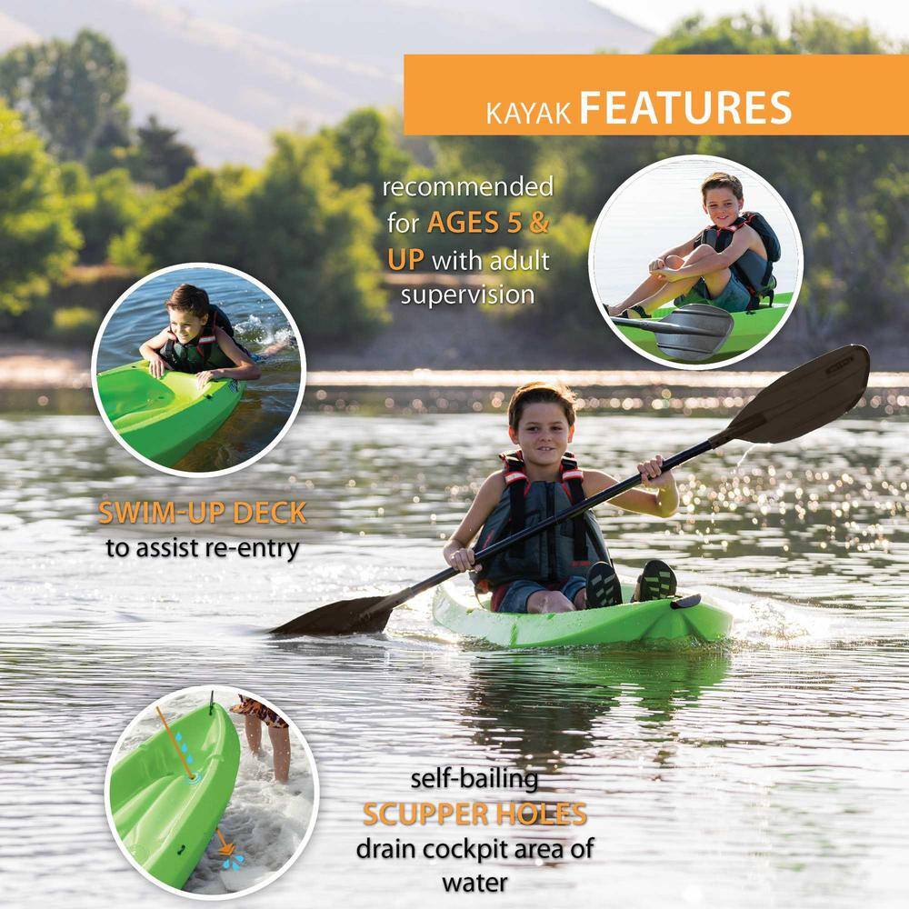 Lifetime Green Youth Wave Kayak with Paddles 90477