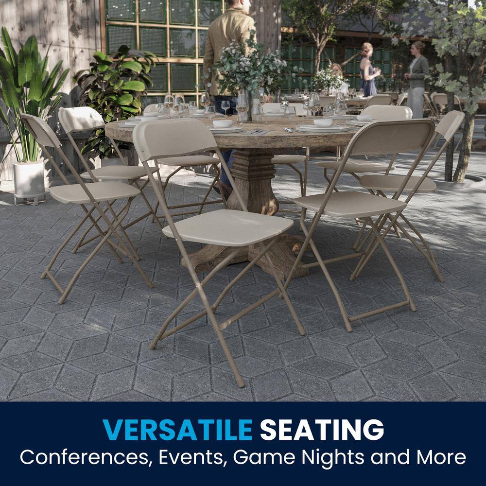 Carnegy Avenue Beige Metal Folding Chairs CGA-LE-181082-BE-HD