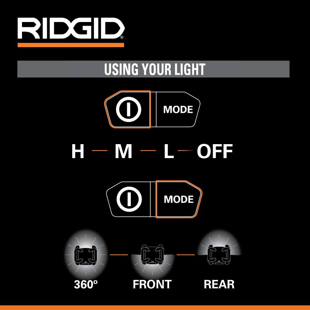RIDGID 18V Cordless 360° Area Light Kit with (2) 4.0 Ah Batteries and Charger R86903B-AC93044SBN