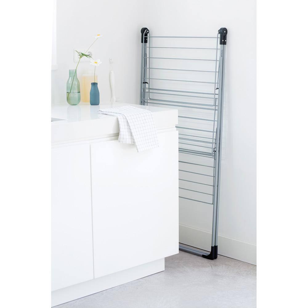 Brabantia 76 ft. (23m) W 33.5 in. x H 51.6 in. Tower Clothes Drying Rack in Metallic Gray 476648