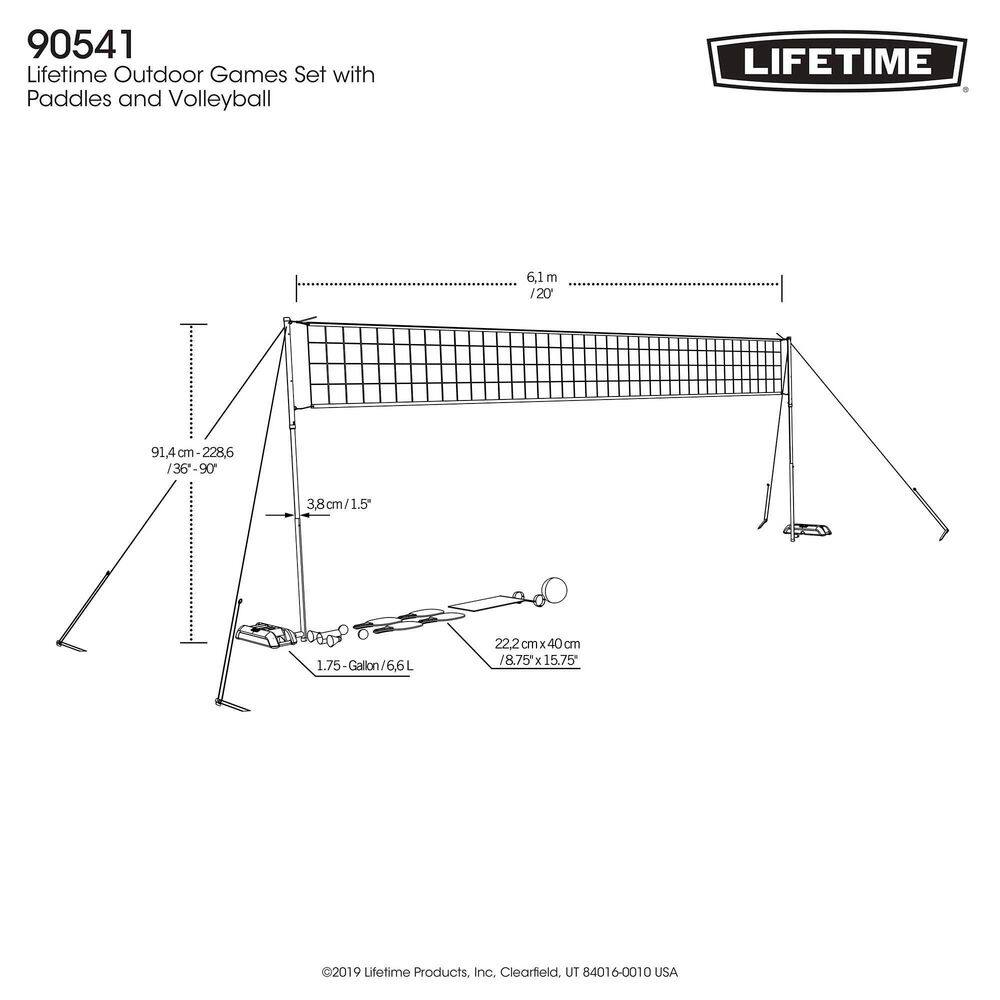 Lifetime 3 Sport Volleyball, Badminton and Pickleball Game Set 90541