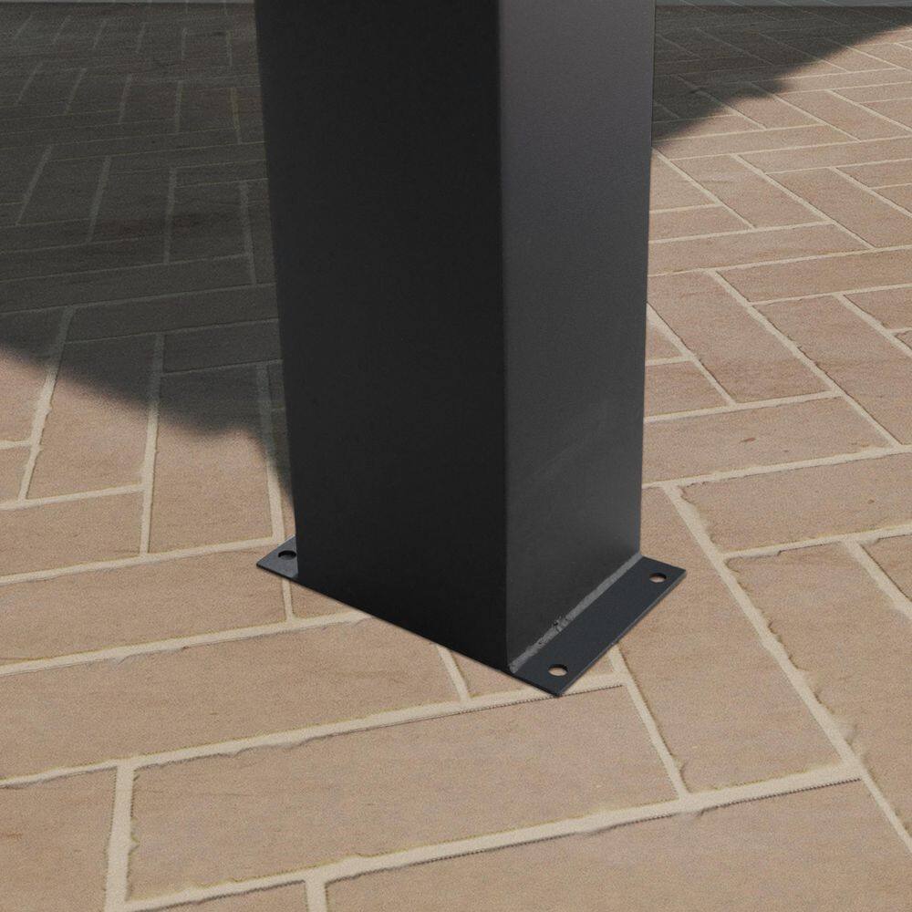 Backyard Discovery Stonebridge 20 ft. x 9 ft. 6 in. All Steel Metal Carport Pavilion Gazebo with Hard Top Steel Metal Roof and Electric 2307117COM