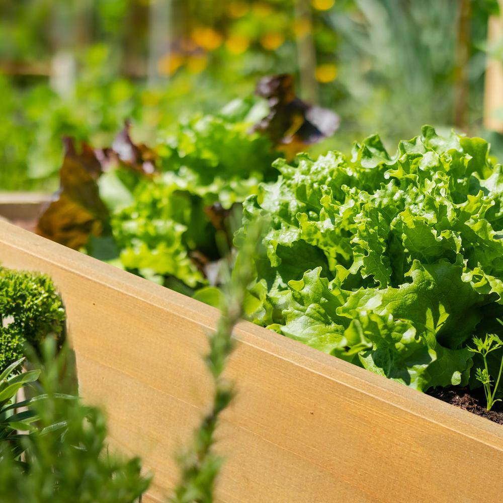 VEIKOUS 71 in. W x 31 in. D x 29 in. H Oversized Wooden Raised Garden Bed with Liner, Natural PG0102-08NW-1