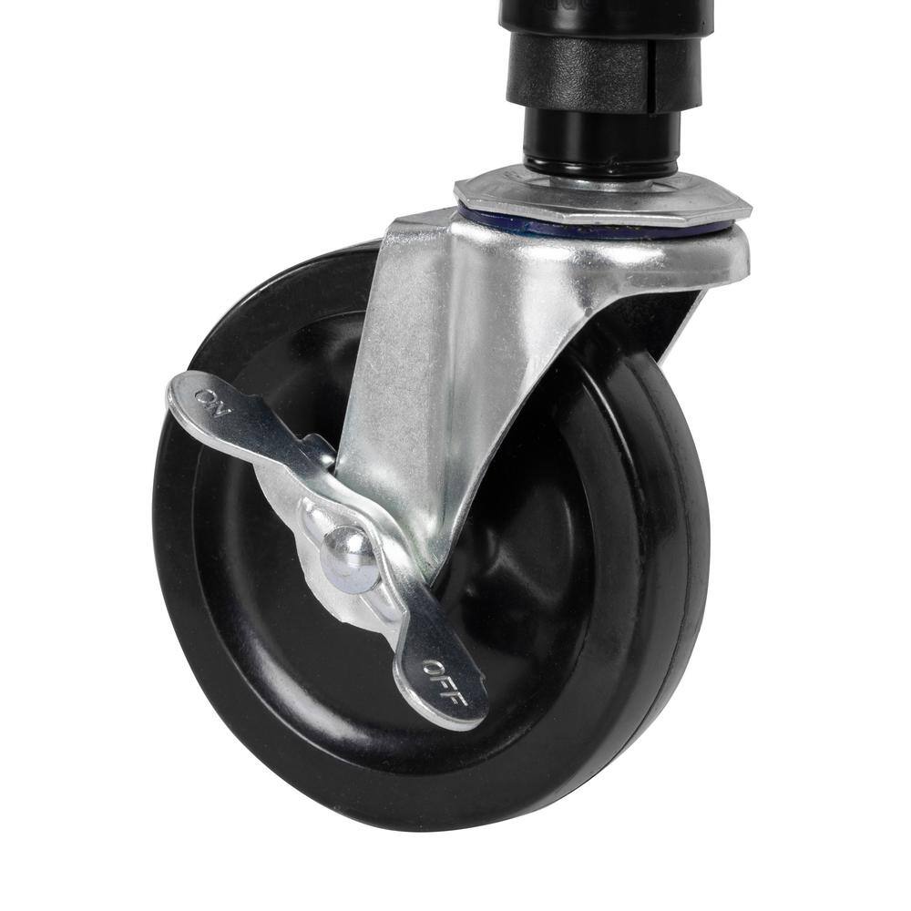 Seville Classics UltraDurable Black 5-Tier NSF-Certified Wire Steel Garage Storage Shelving Unit (60 in. W x 72 in. H x 18 in. D) SHE18602