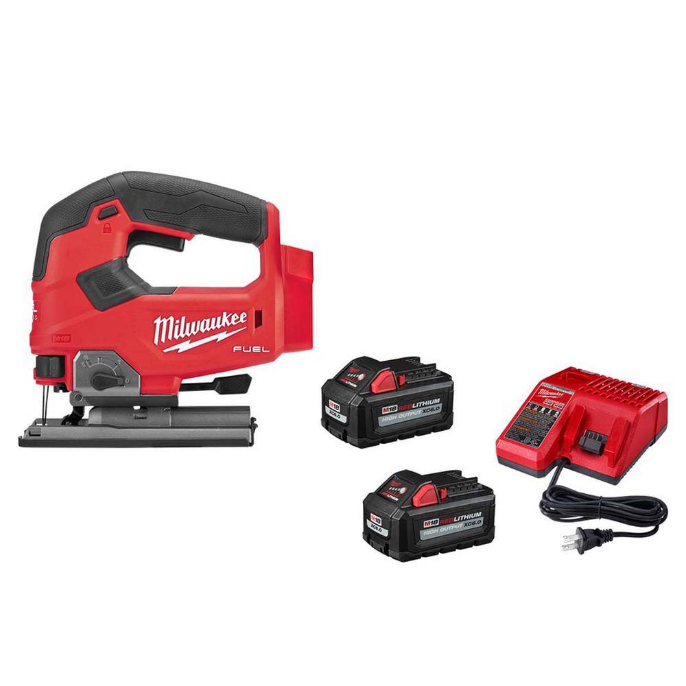 Milwaukee M18 FUEL 18-Volt Lithium-Ion Brushless Cordless Jig Saw with (2) 6.0Ah Batteries and Charger 2737-20-48-59-1862S