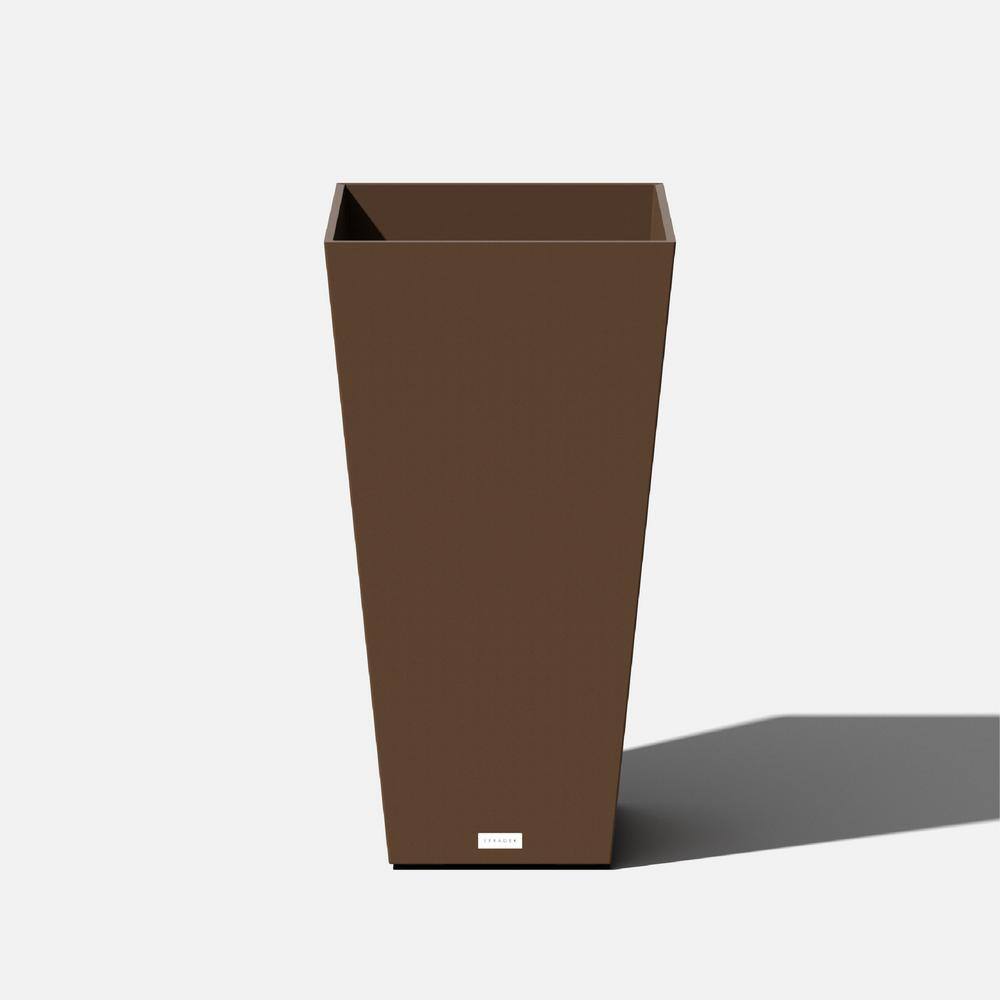 Veradek Midland Medium Espresso Plastic Tapered Planter with Drainage Holes (15.25 in. L x 15.25 in. W x 30 in. H) MV32E