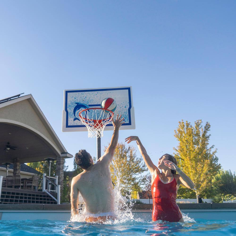 Lifetime Basketball 44 in. Impact Poolside Portable in White and Blue 91213