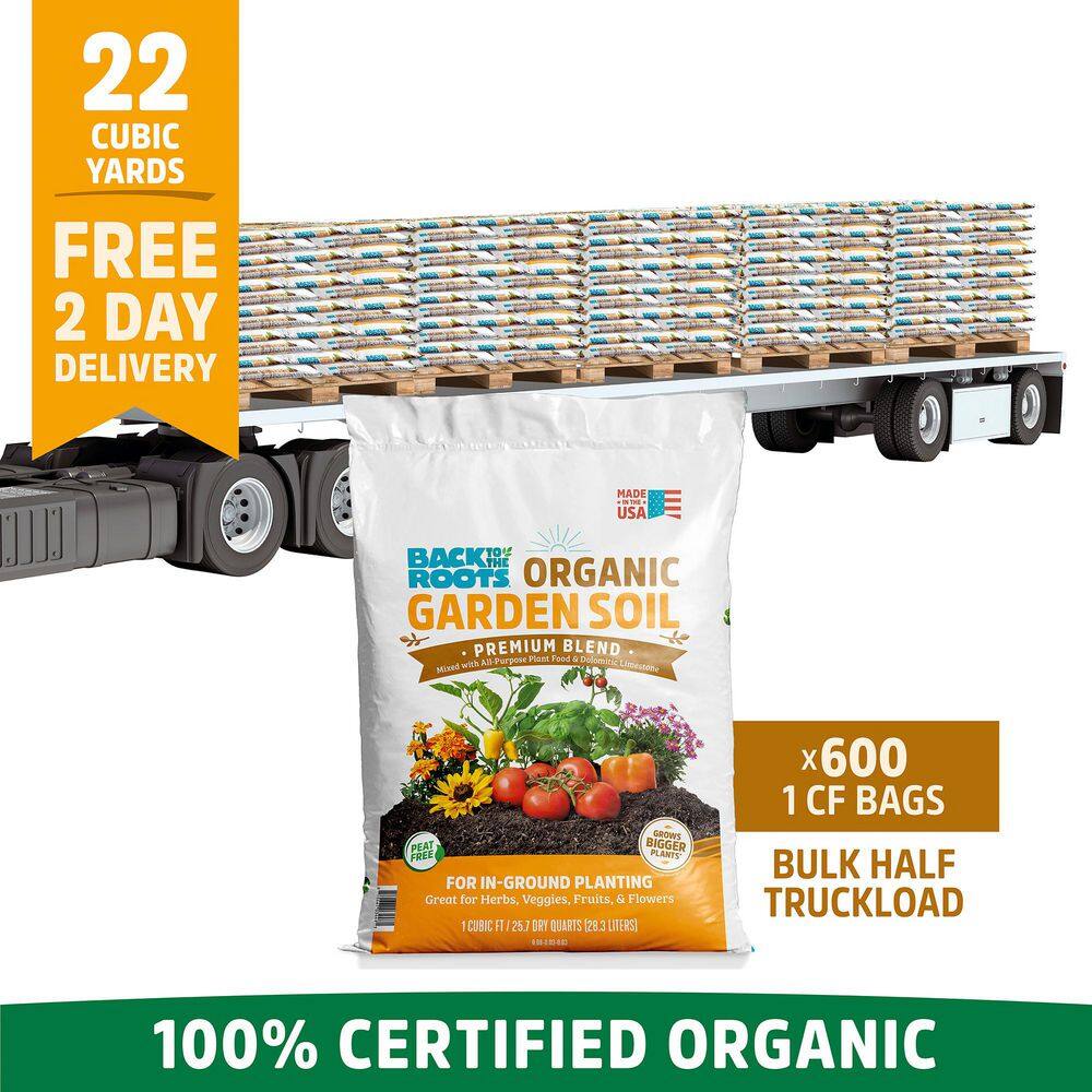 Back to the Roots Organic Bulk Garden Soil Half Truckload (600 1 cu. ft. Bags) 47101-DS