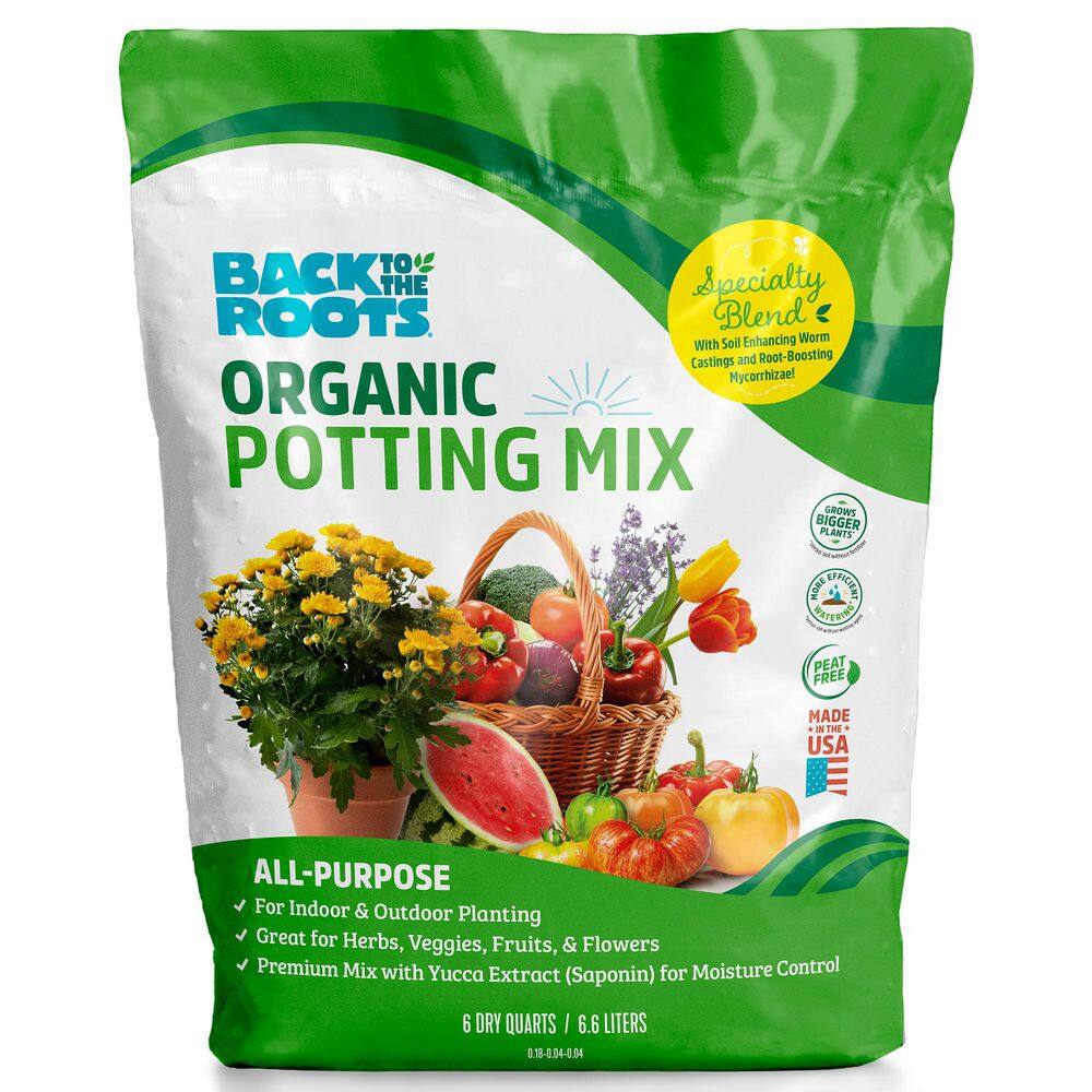 Back to the Roots 6 qt. Organic All-Purpose Potting Mix Soil 47006