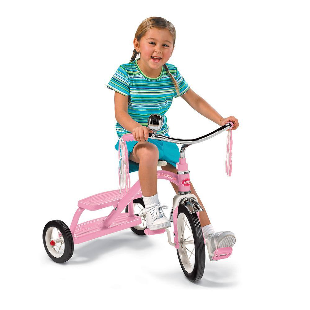 RADIO FLYER 33PZ Kids Classic Style Dual Deck Tricycle with Handlebar Bell, Pink 33PZ