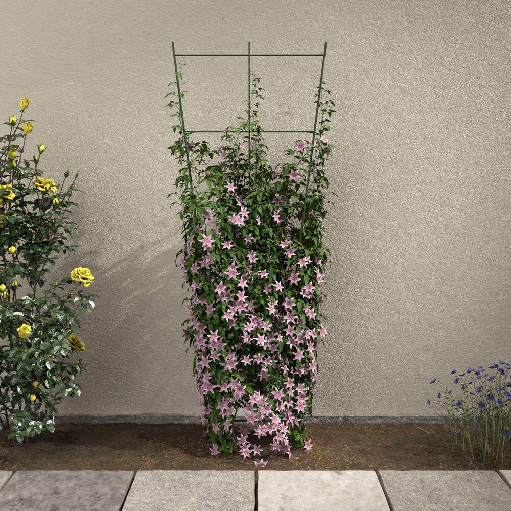 Vigoro 72 in. H Ivy Green Metal Trellis 87221