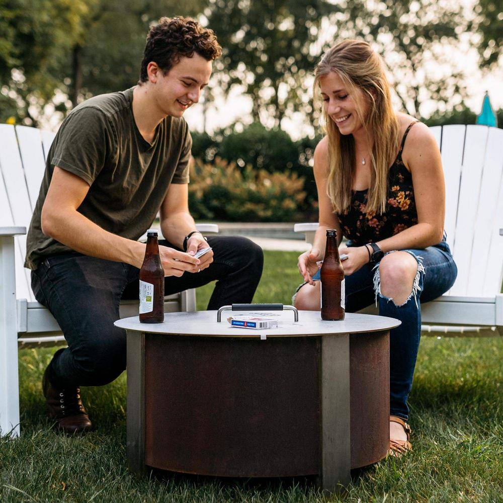 Breeo X Series Stainless Steel Fire Pit Lid 24 -Weather-Resistant and Durable with Ergonomic Handle-Clean and Safe from Debris BR-LD24