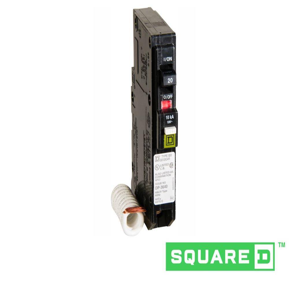 Square D QO 20 Amp Single-Pole Combination Arc Fault Circuit Breaker(QO120CAFIC) QO120CAFIC