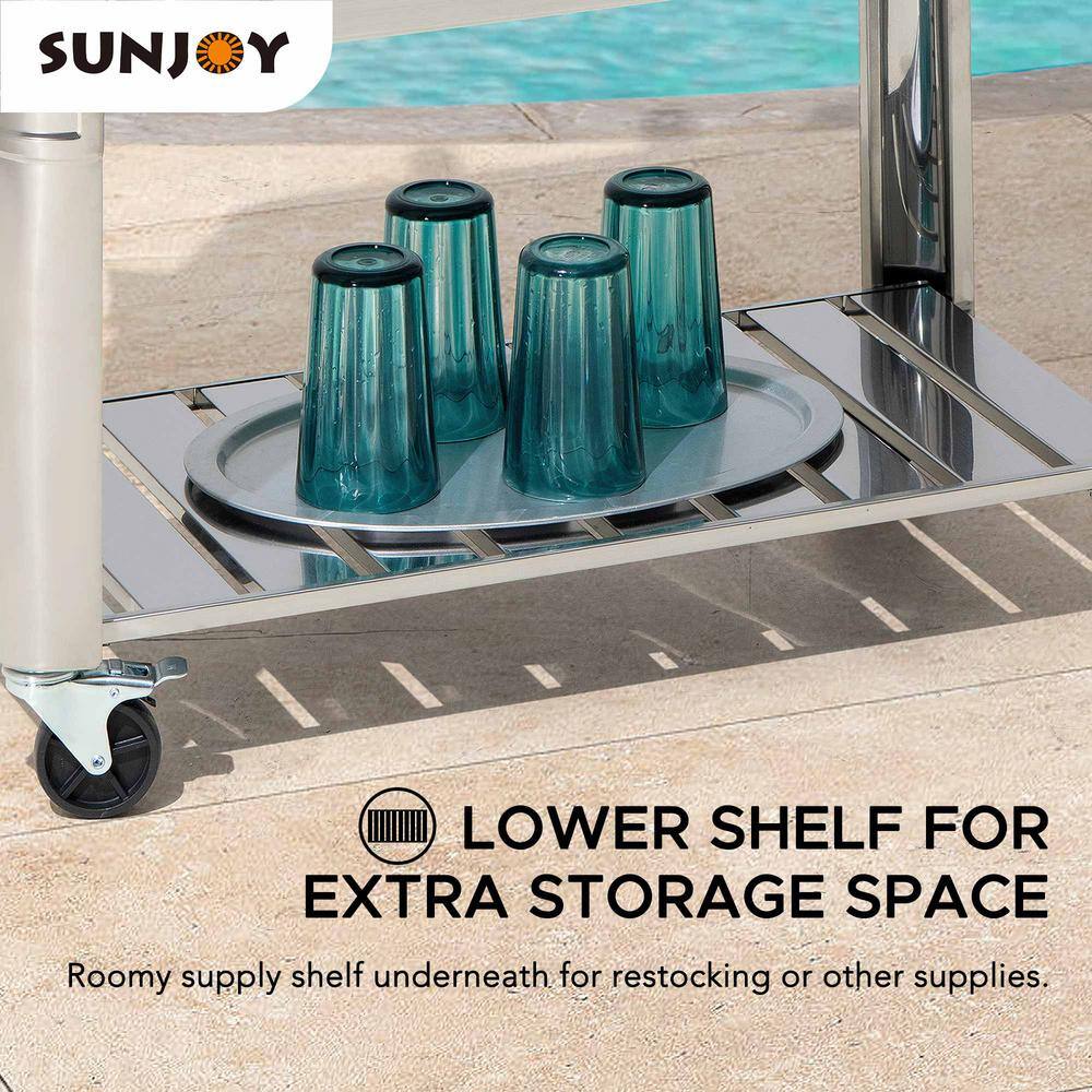 Sunjoy 80 QT. Outdoor Stainless Steel Cooler A601000330