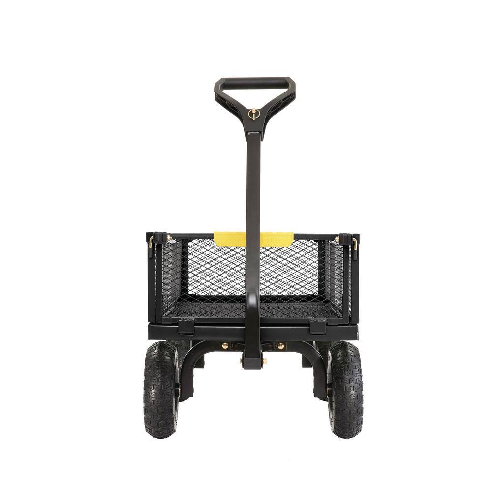 GORILLA CARTS 900 lb. Heavy-Duty Steel Utility Garden Cart, 4 cu. ft. Capacity, 10 in. Pneumatic Tires, 2-in-1 Pull or Tow Handle GCG-900