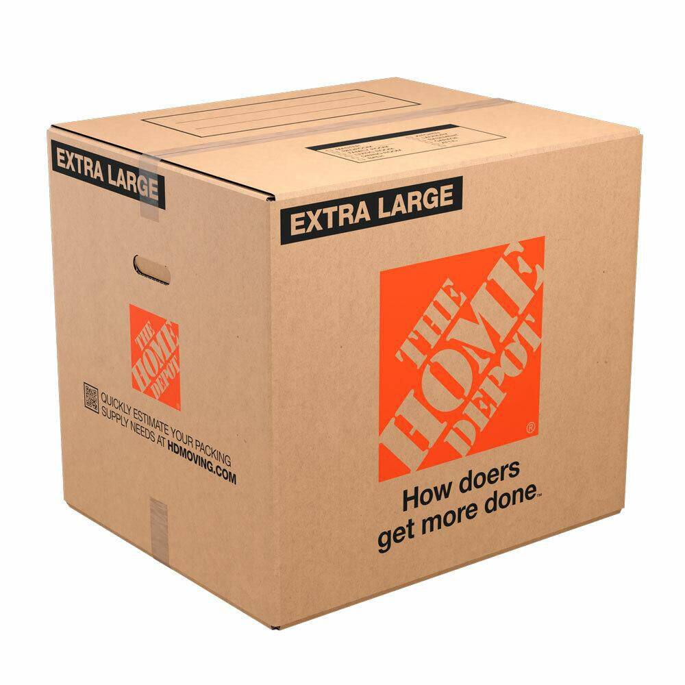 The Home Depot 24 in. L x 20 in. W x 20 in. D Extra-Large Moving Shipping and Packing Box with Handles (40-Pack) XLBOX40