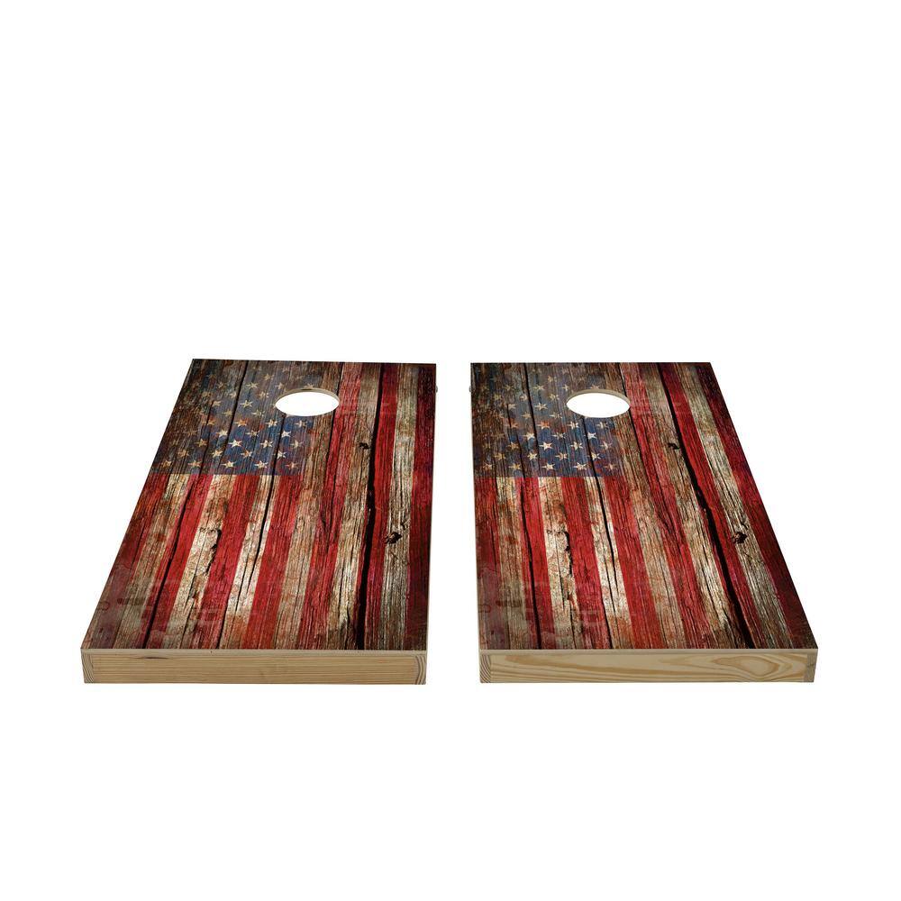 PureBond Vintage Flag Wood Cornhole Set 4957