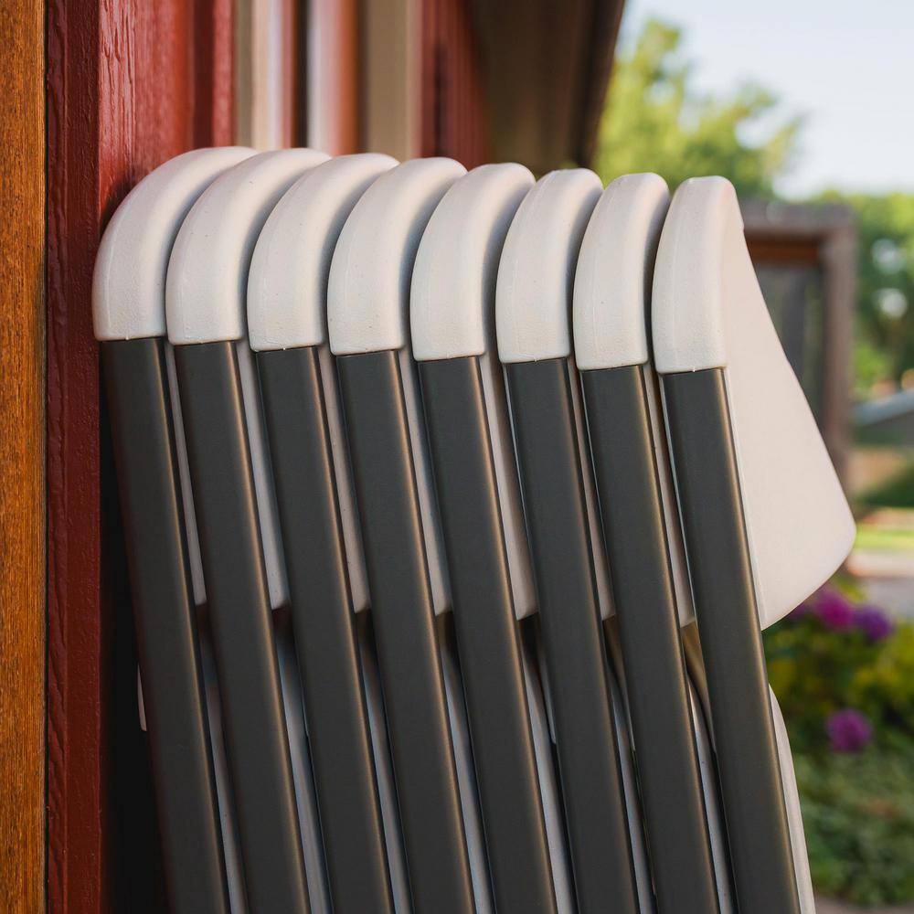 Lifetime Almond Resin Contoured Seat Commercial Grade Office Folding Chair (Set of 4) 81157