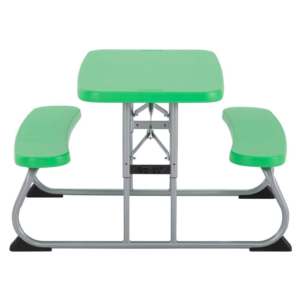 Lifetime 35.4 in. Green Rectangle Steel and Resin Kids Picnic Table Seats 4 260262