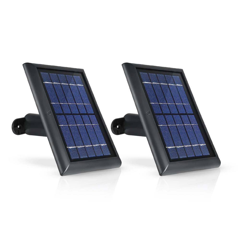 Wasserstein Solar Panel Compatible with Ring Spotlight Cam Battery, Ring Stick Up Cam Battery and Reolink Argus Pro (2 Pack, Black) 4897080227429