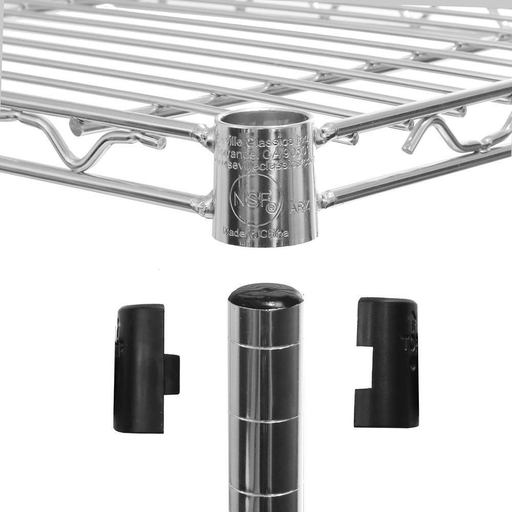 Seville Classics UltraDurable 5-Tier Commercial NSF Certified Steel Wire Shelving System in Zinc (60 in. W x 24 in. D x 76 in. H) WEB571