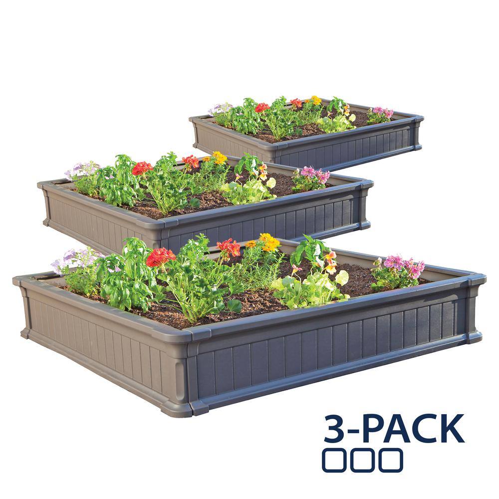 Lifetime 4 ft. x 4 ft. Raised Garden Bed (3-Pack) 60069