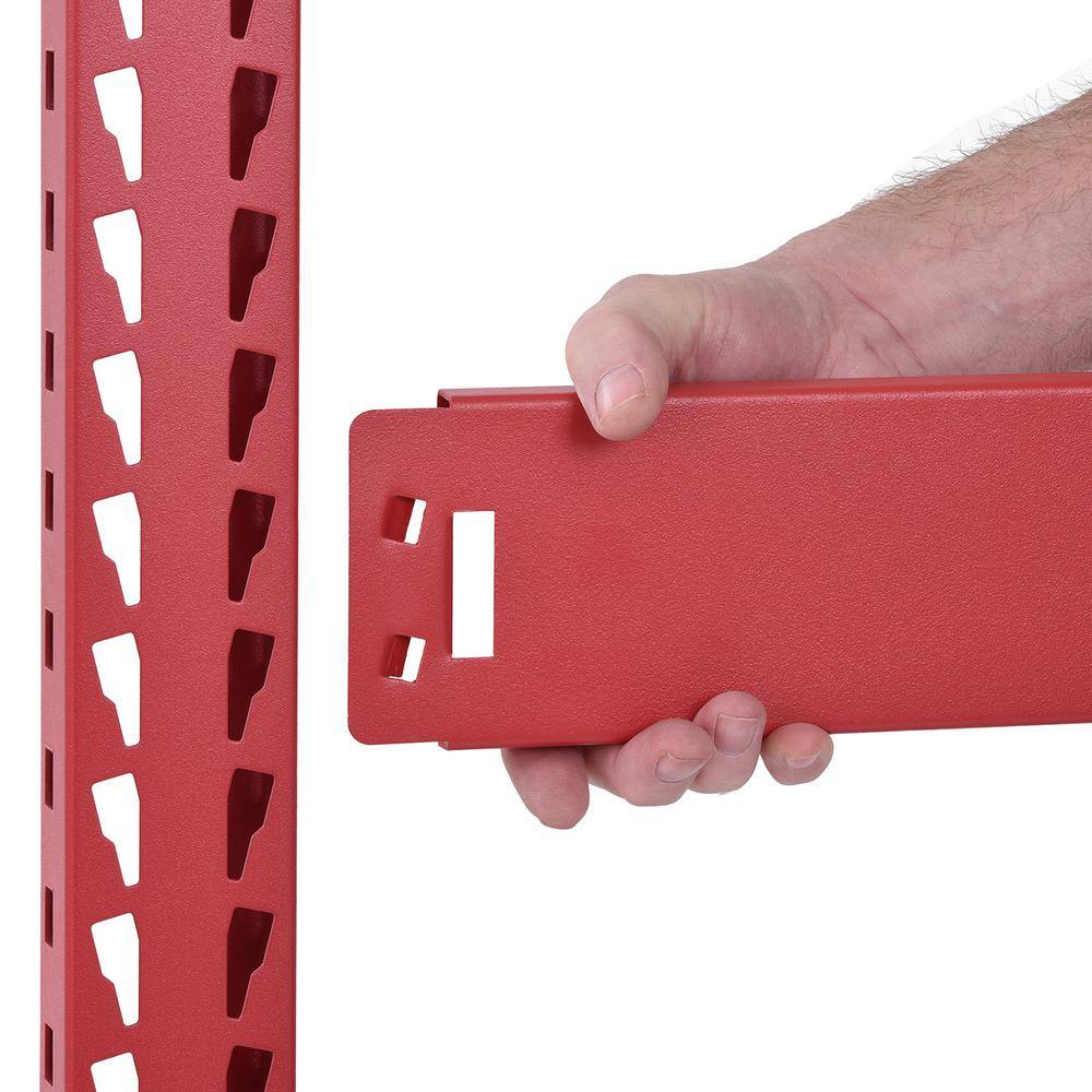 Husky 4-Shelf Metal Industrial Duty Freestanding Garage Storage Shelving Unit in Red (77 in. W x 72 in. H x 24 in. D) N2W772472W4R