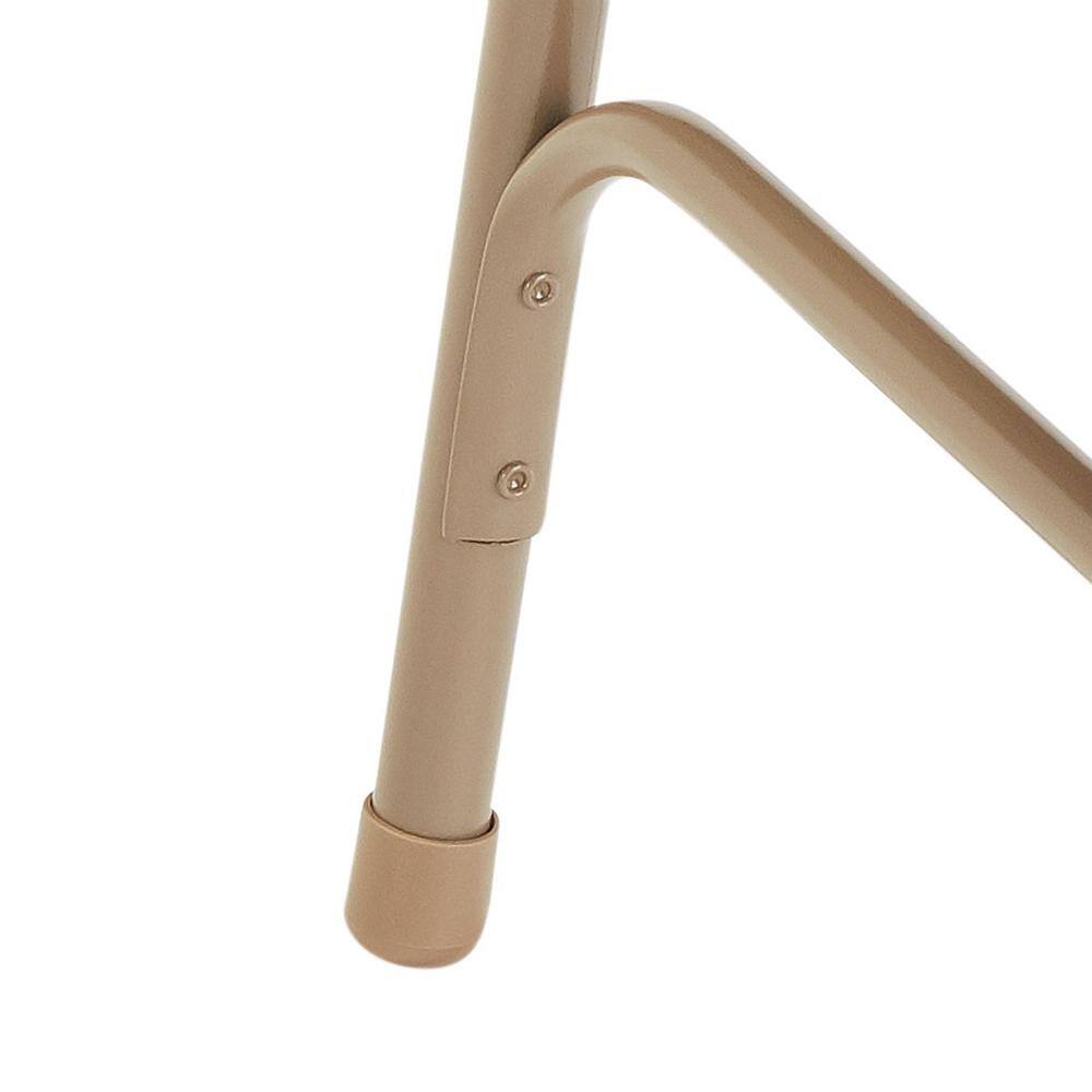 National Public Seating 1300 Series French Beige Premium Vinyl Upholstered Triple Brace Double Hinge Folding Chair (4-Pack) 1301