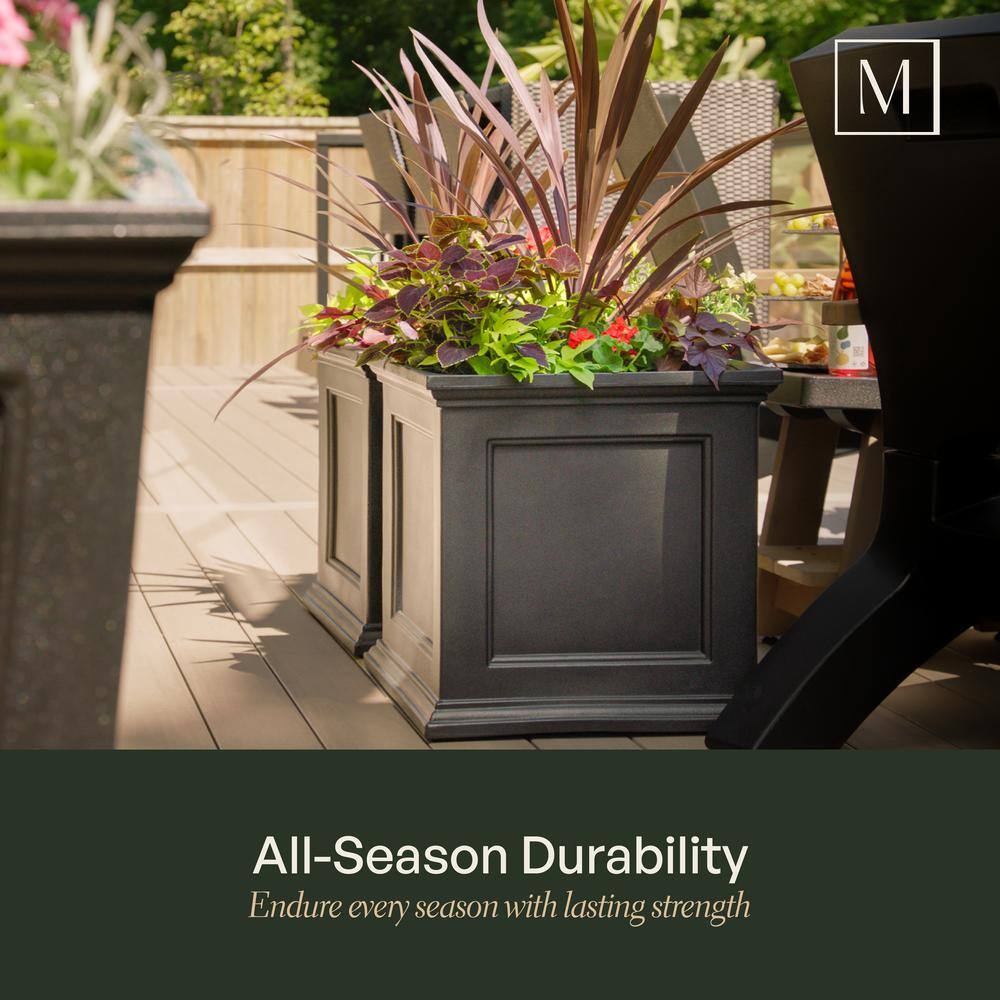 Mayne Fairfield 20 in. Square Self-Watering Black Polyethylene Planter 5825B