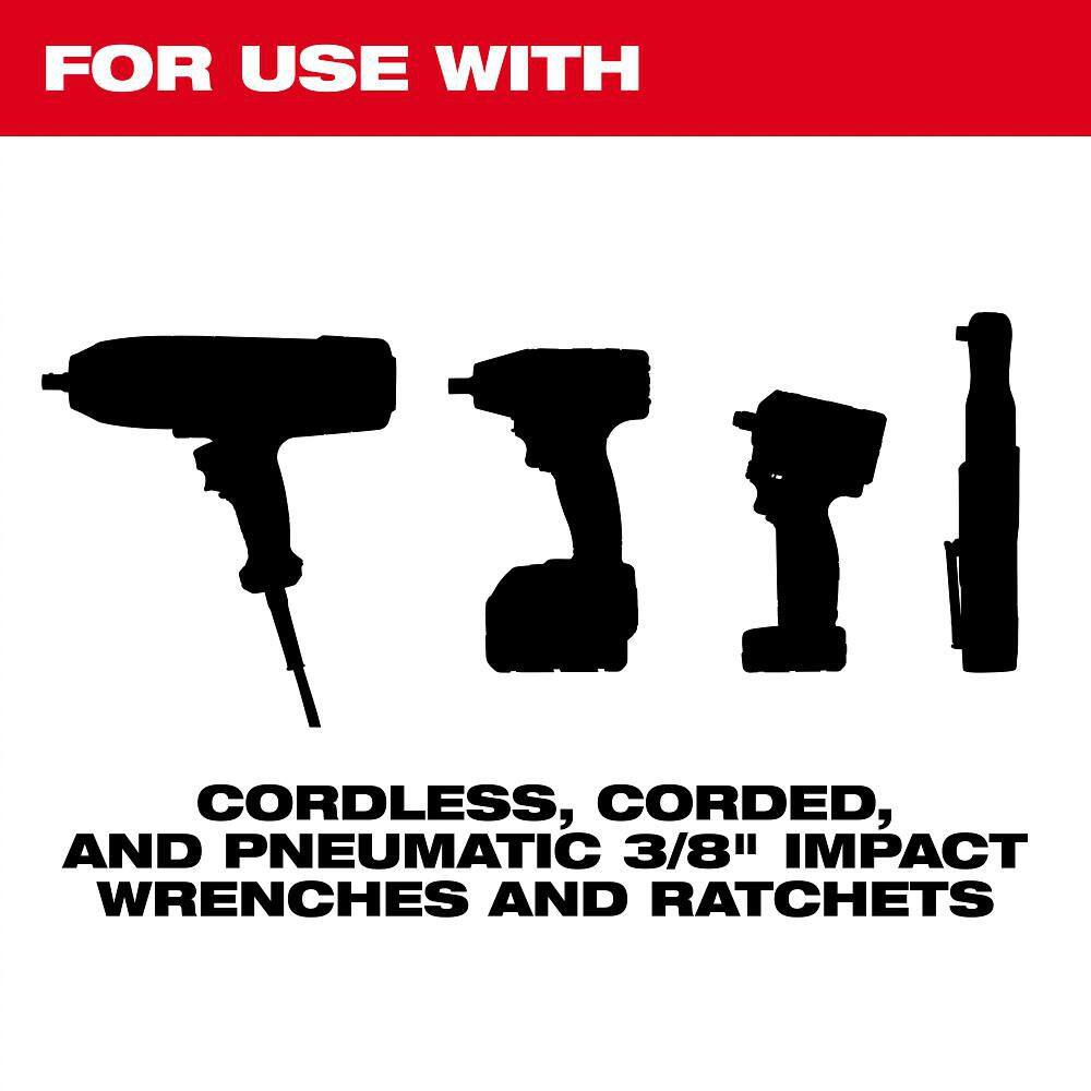 Milwaukee SHOCKWAVE 3/8 in. Drive SAE and Metric 6 Point Impact Socket Set (43-Piece) 49-66-7009