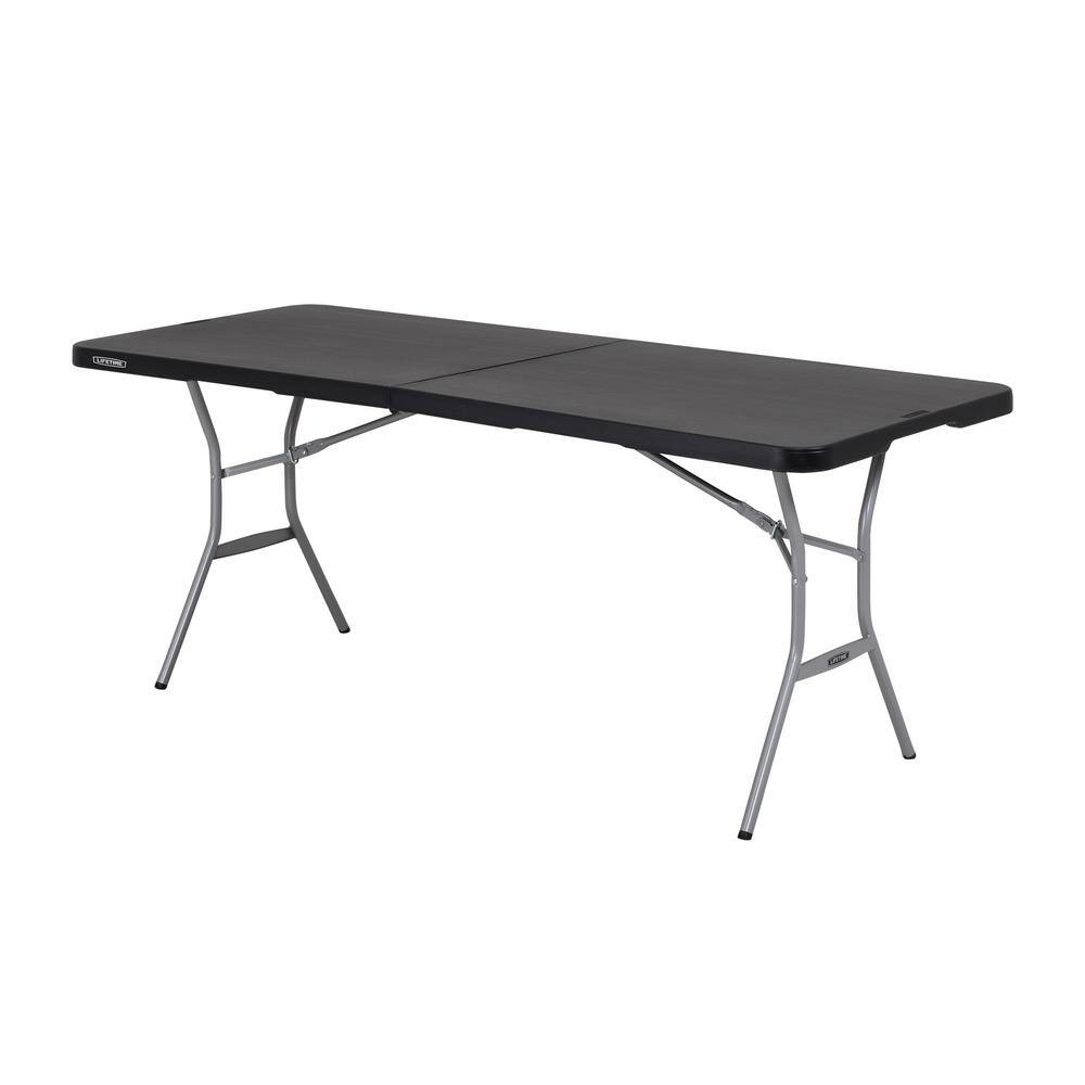 Lifetime 72 in. L Rectangle Black Resin Top Fold-In-Half Table 80788