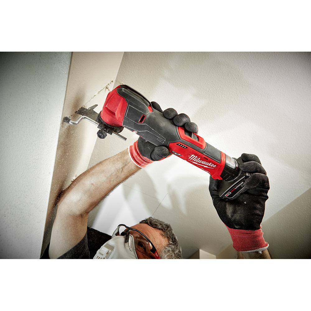 Milwaukee M12 FUEL 12V Lithium-Ion Cordless Oscillating Multi-Tool and Impact Driver with Two 3.0 Ah Batteries 2526-20-2551-20-48-11-2412