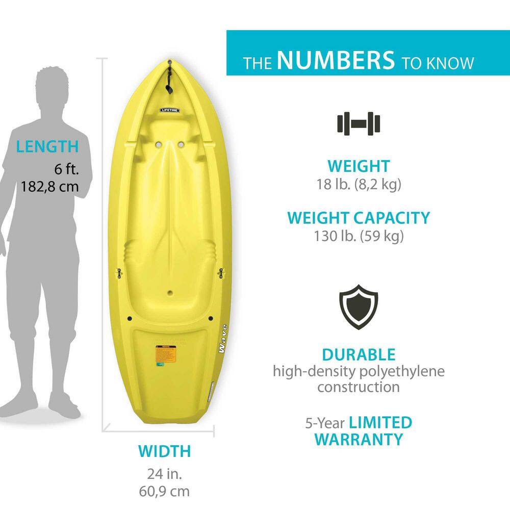 Lifetime Yellow Youth Wave Kayak with Paddles 90100