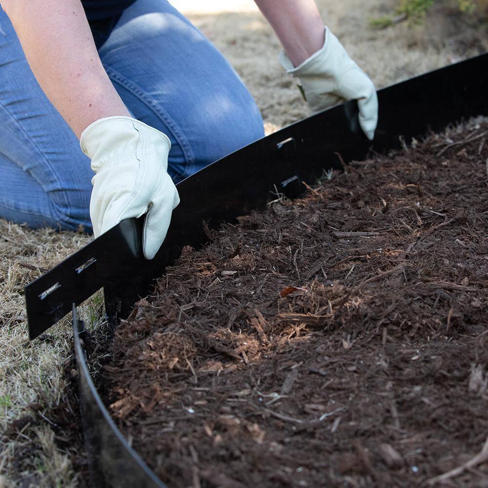 Colmet 8 ft. x 4 in. 14-Gauge Black Steel Landscape Edging (5-Pack) AS814-4BK5